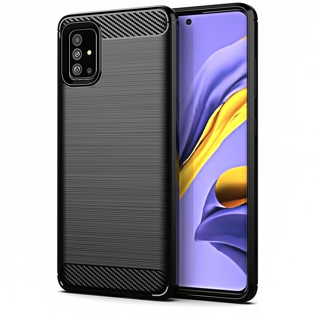 Custodia per Samsung Galaxy A51 5G A516, Carbonio, Nera