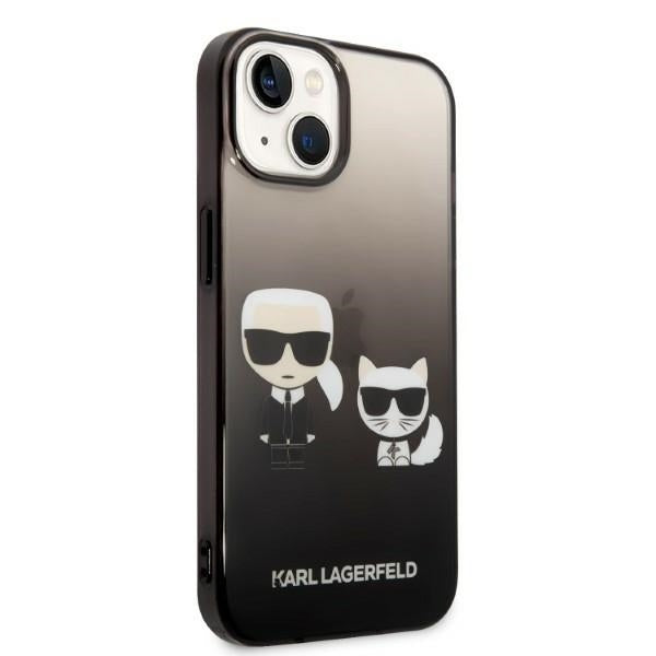 Custodia per Apple iPhone 14 Plus, Karl Lagerfeld, Gradient Karl & Choupette, Nera
