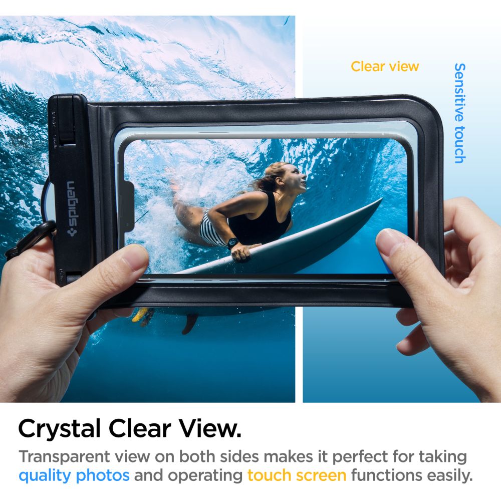 Étui Universel Waterproof pour Téléphone max. 3.5inch - 7inch, Spigen, A601, Set 2 pièces, Noir AMP04523