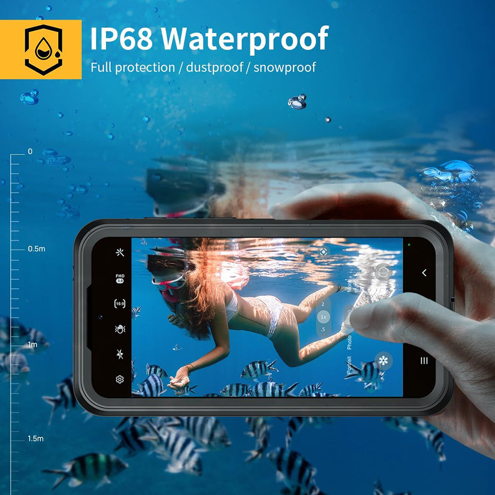 Custodia Waterproof per Samsung Galaxy A35 5G A356, ShellBox, Nera