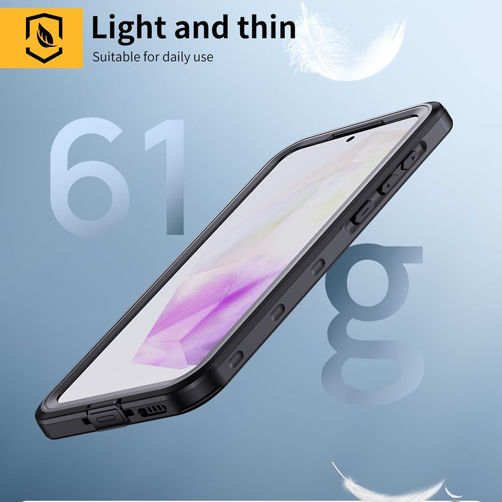 Custodia Waterproof per Samsung Galaxy A35 5G A356, ShellBox, Nera