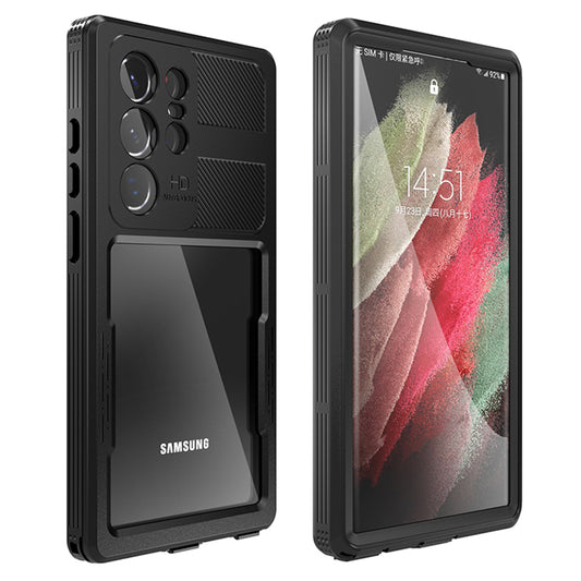 Custodia Waterproof per Samsung Galaxy S23 Ultra S918, ShellBox, Nera