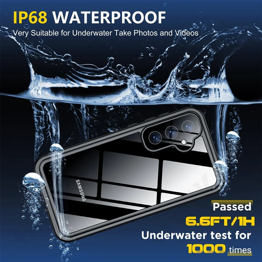 Custodia Waterproof per Samsung Galaxy S25+ S936, ShellBox, Nera