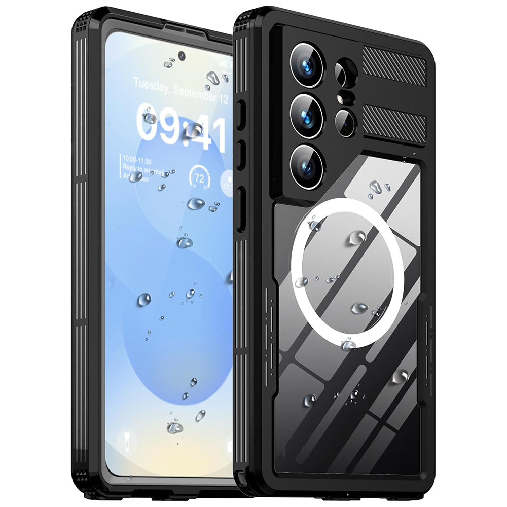 Wasserdichte Hülle für Samsung Galaxy S26 Ultra S948, ShellBox, Schwarz
