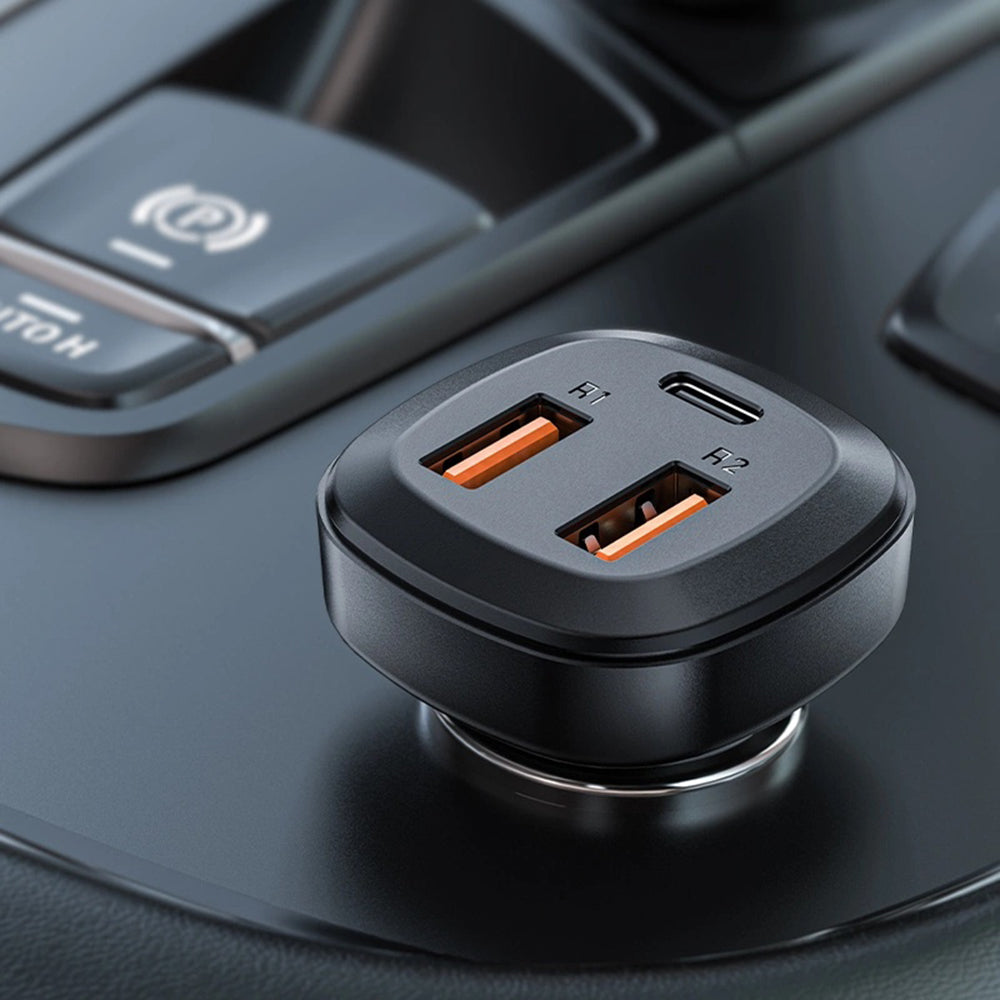 Caricabatterie Auto Acefast B9, 66W, 5A, 2 x USB-A - 1 x USB-C, Nero