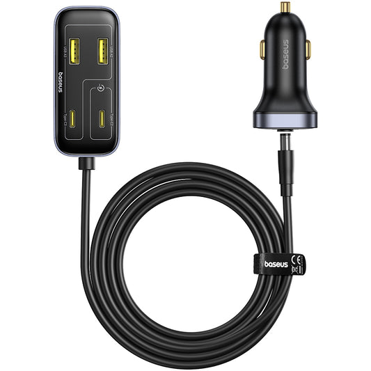 Auto-Ladegerät Baseus BackseatPal L1, 110W, 3A, 3 x USB-A - 3 x USB-C, Schwarz C00081100121-00