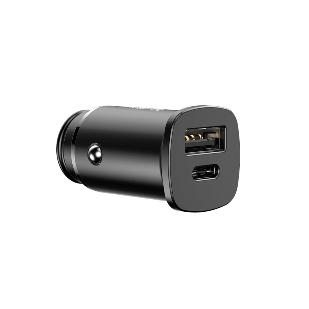 Caricabatterie da auto Baseus Square PPS, 30W, 5A, 1 x USB-A - 1 x USB-C, nero CCALL-AS01