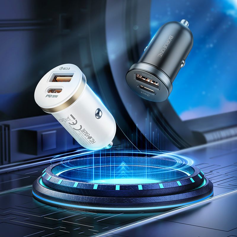 Autoladegerät Borofone BZ22 Scenery, 30W, 3A, 1 x USB-A - 1 x USB-C, Schwarz