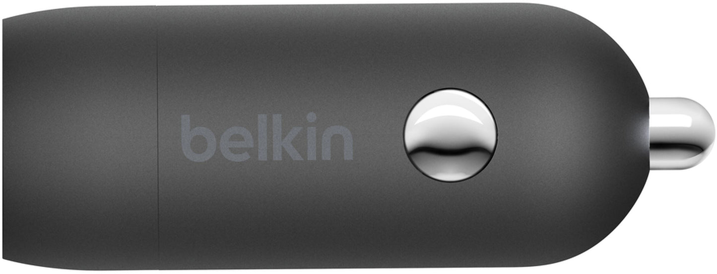 Chargeur Auto Avec Câble USB-C Belkin BoostCharge, 30W, 3A, 1 x USB-C, Noir CCA004bt1MBK-B6