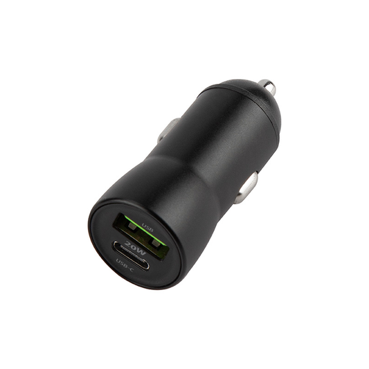 Chargeur de voiture avec câble USB-C MaXlife MXCC-04, 20W, 3A, 1 x USB-A - 1 x USB-C, Noir