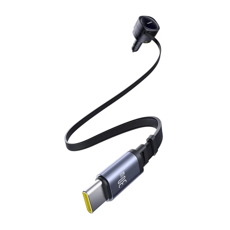 Baseus Enjoyment Max Autoladegerät mit USB-C-Kabel, 90 W, 1 × USB-A – 1 × USB-C, Schwarz C00035507121-03