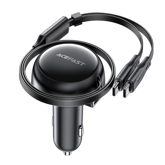 Caricabatterie Auto con Cavo USB-C Acefast B13, 53W, 3A, 1 x USB-A, Nero