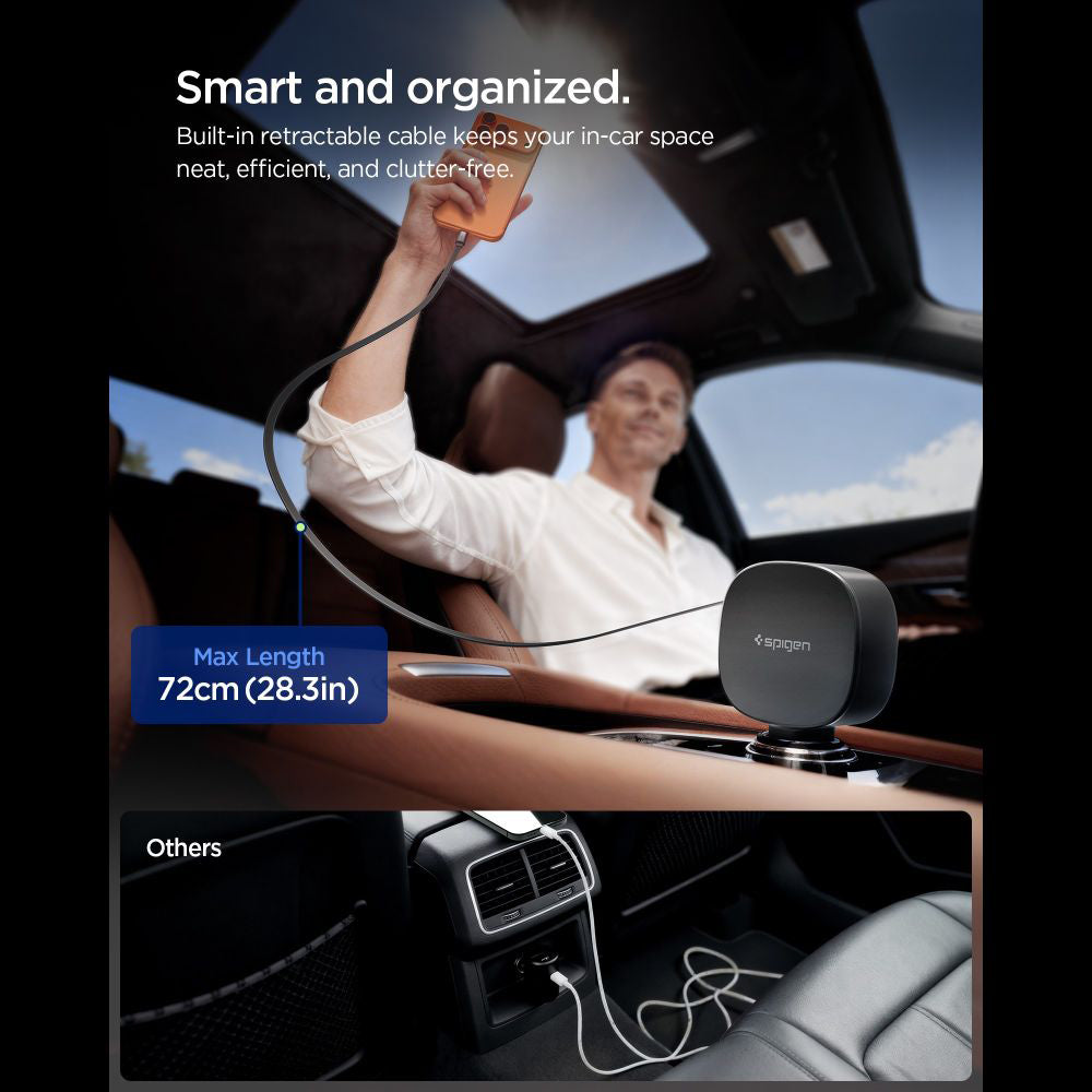 Chargeur de voiture avec câble USB-C Spigen EV603BT Essential, 60W, 3A, 1 x USB-A - 1 x USB-C, Noir