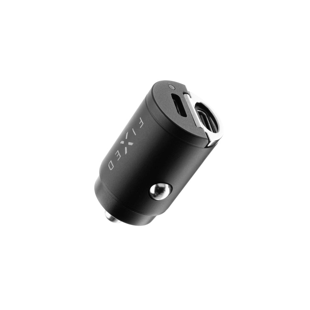 Caricabatterie Auto Fixed, 30W, 3A, 2 x USB-C, Nero