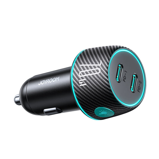 Chargeur de voiture Joyroom JR-CCN02, 70W, 3A, 2 x USB-C, noir