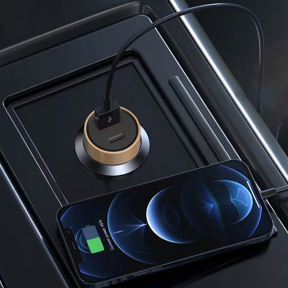 Chargeur Auto Lito IN-C04, 52W, 3A, 1 x USB-A - 1 x USB-C, Noir