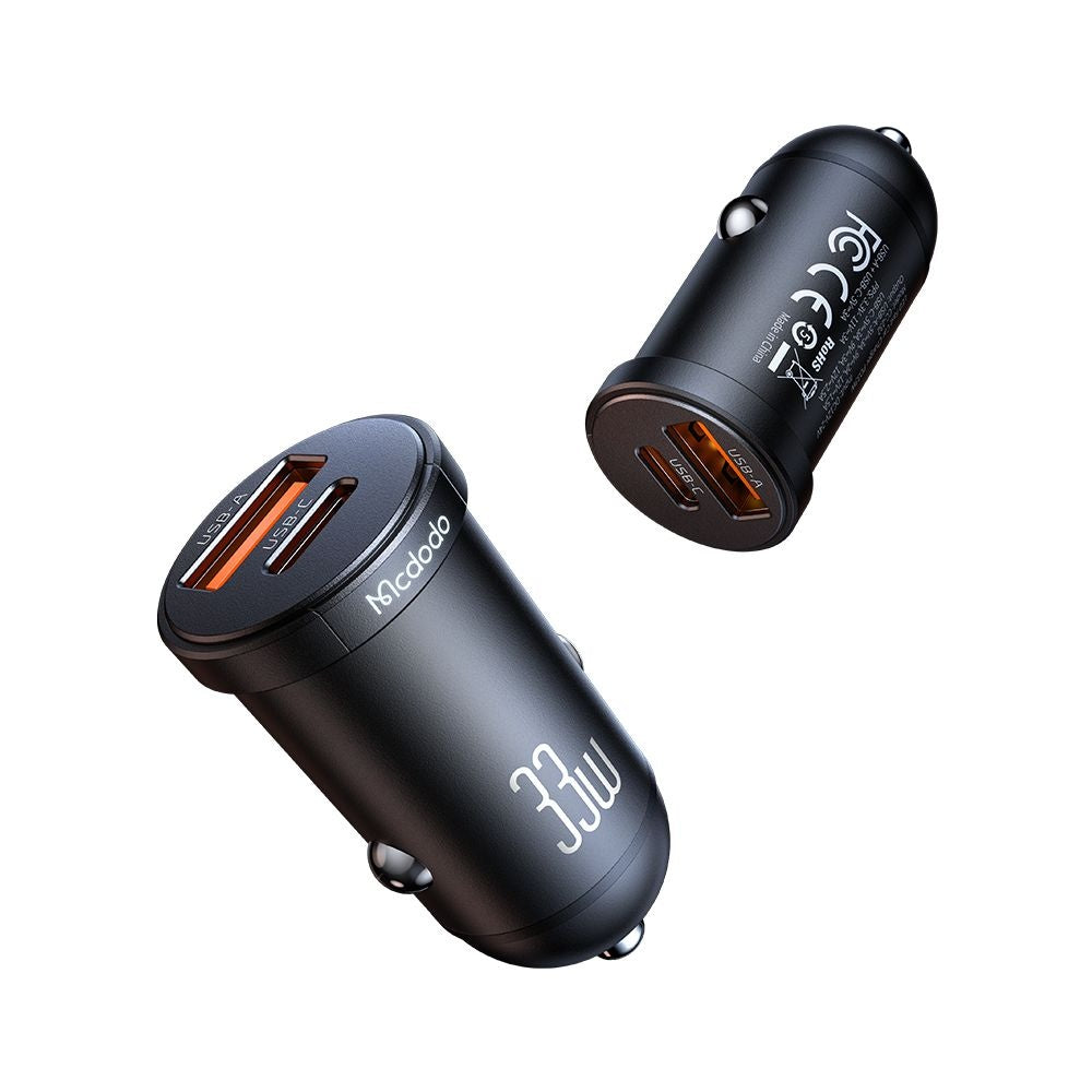 Caricabatterie Auto McDodo CC-2320 Cool, 33W, 3A, 1 x USB-A - 1 x USB-C, Nero