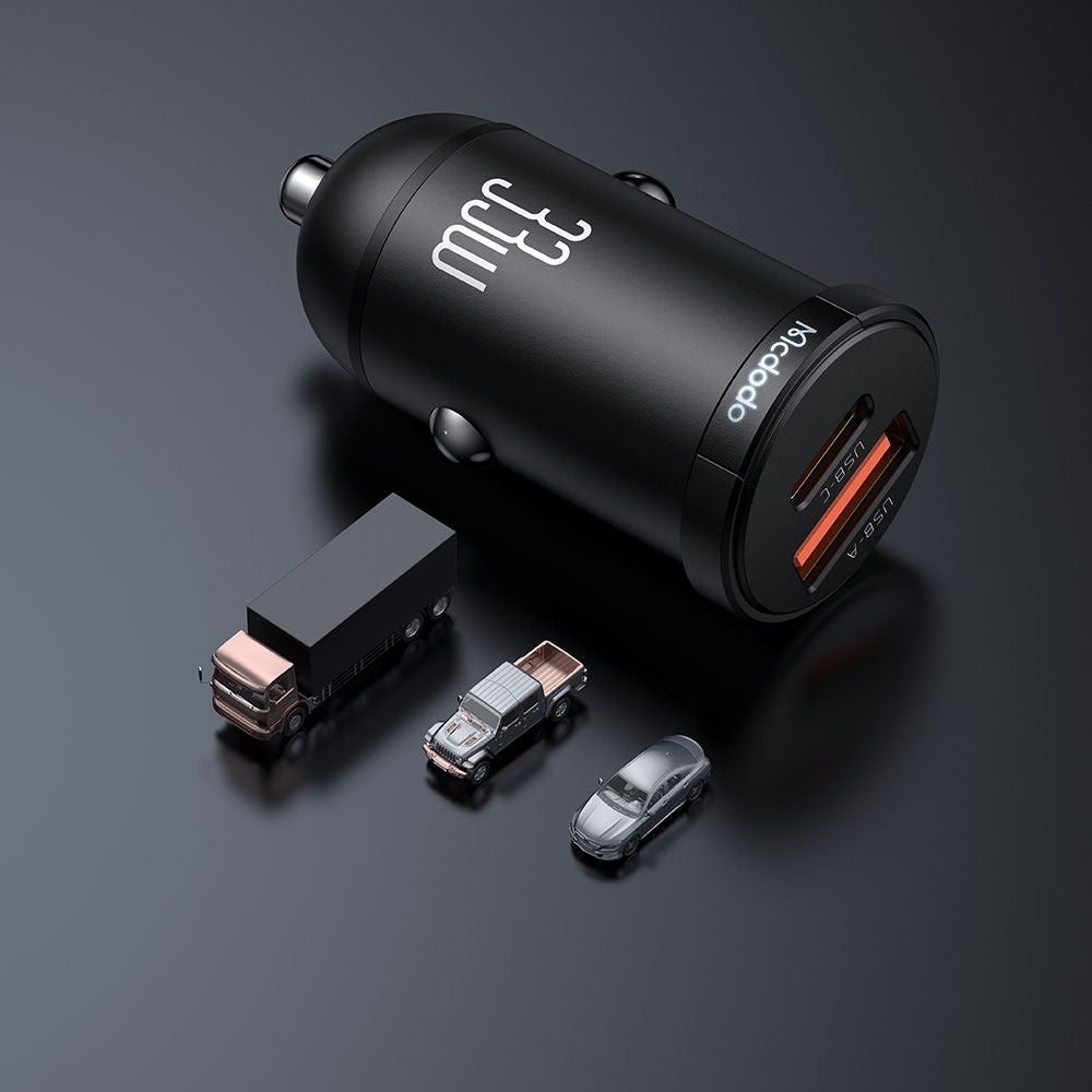 Caricabatterie Auto McDodo CC-2320 Cool, 33W, 3A, 1 x USB-A - 1 x USB-C, Nero