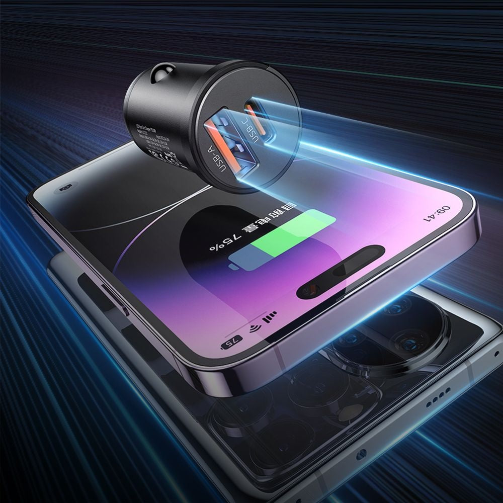 Caricabatterie Auto McDodo CC-2320 Cool, 33W, 3A, 1 x USB-A - 1 x USB-C, Nero