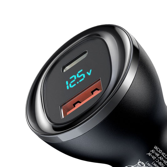 Auto-Ladegerät McDodo CC-5670 Display, 95W, 5A, 1 x USB-A - 1 x USB-C, Schwarz