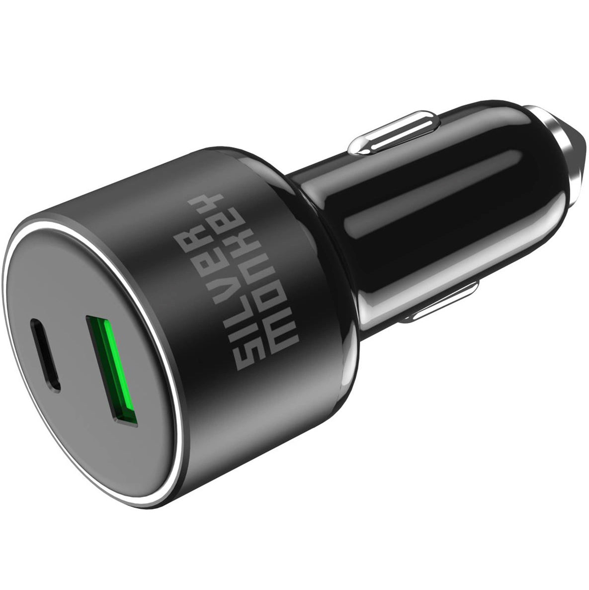 Autoladegerät Silver Monkey SMA014, 100W, 3A, 1 x USB-A - 1 x USB-C, Schwarz