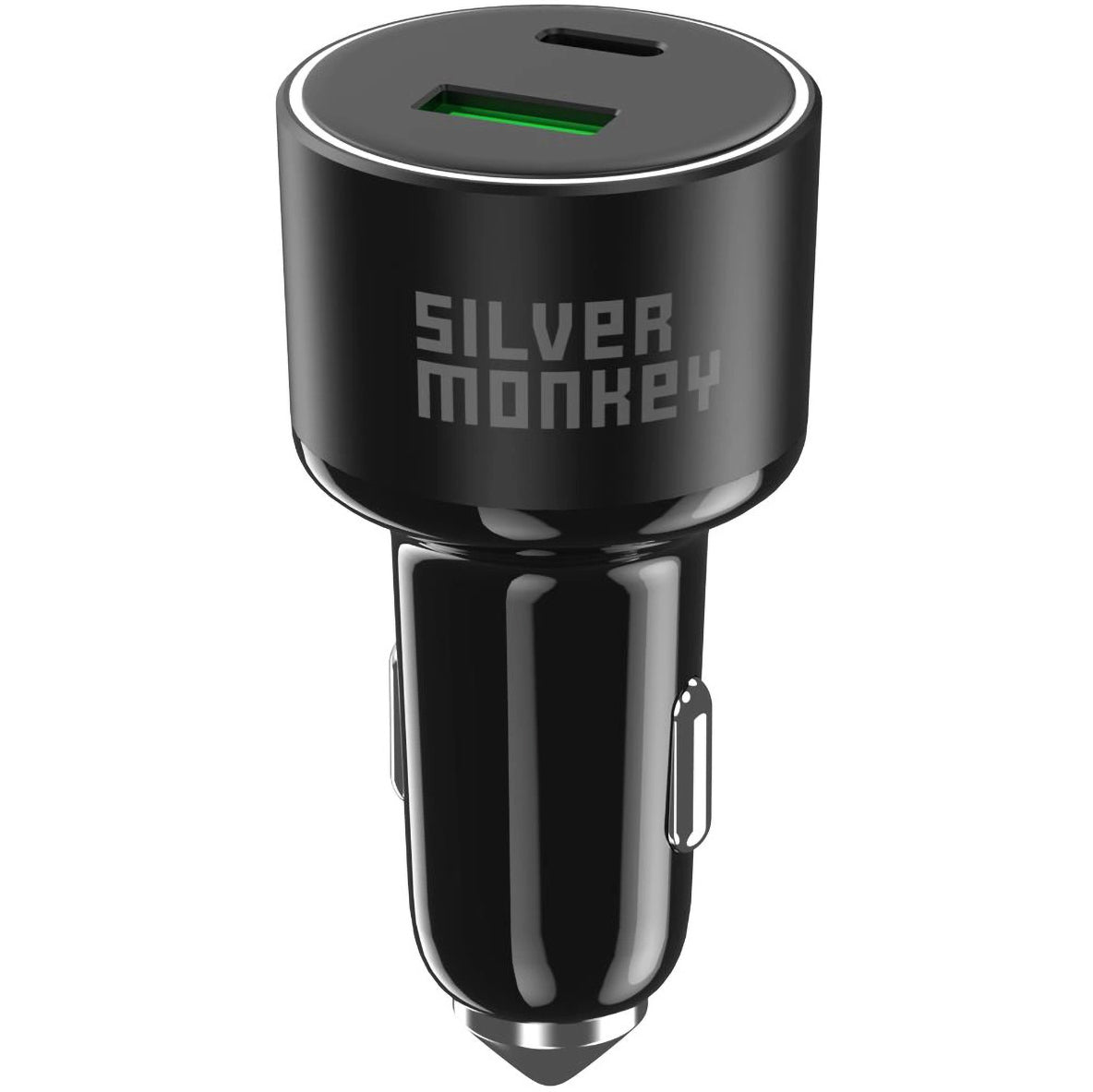 Autoladegerät Silver Monkey SMA014, 100W, 3A, 1 x USB-A - 1 x USB-C, Schwarz