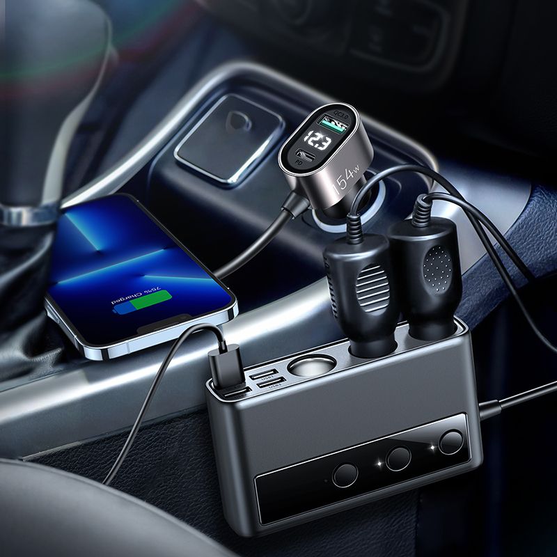 Joyroom JR-CL06 KFZ-Ladegerät 154W | 4x USB-A, 1x USB-C & Zigarettenanzünder | Schwarz