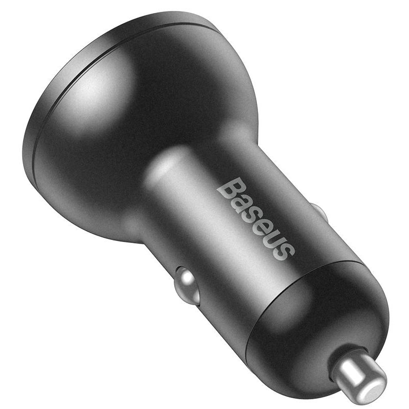 Caricabatterie da auto con display digitale Baseus, 24W, 2,4A, 2 x USB-A, grigio CCBX-0G