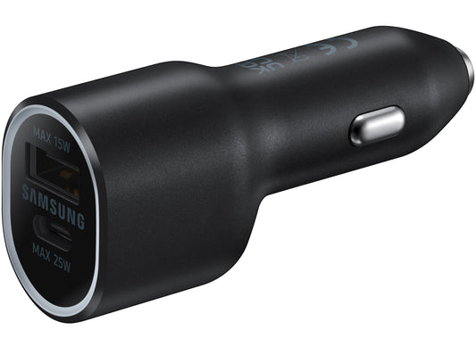 Chargeur de voiture Samsung, 40W, 2A, 1 x USB-A - 1 x USB-C, Noir EP-L4020NBEGEU