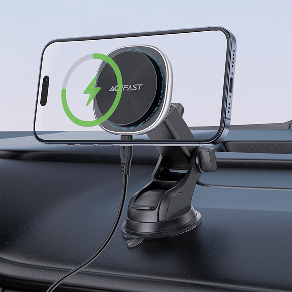 Caricabatterie Auto Wireless Acefast D42, 15W, 1.67A, Argento