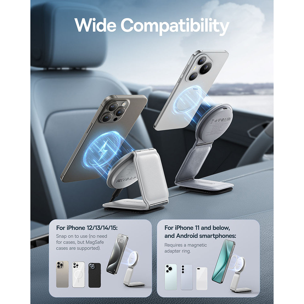 Chargeur Auto Sans Fil Baseus PrimeTrip C02, 15W, 1.67A, Argenté C40169003211-00