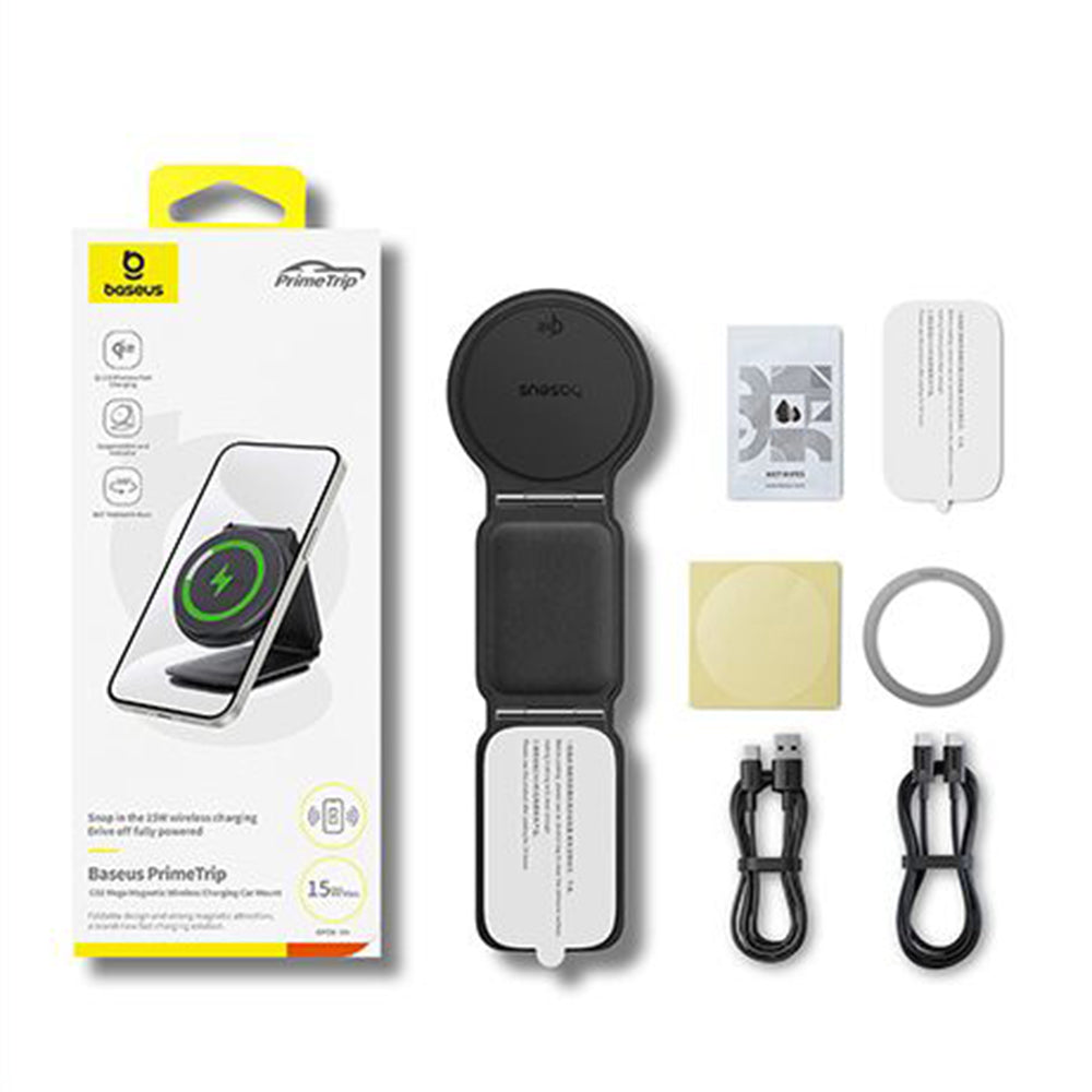 Chargeur Auto Sans Fil Baseus PrimeTrip C02, 15W, 1.67A, Argenté C40169003211-00