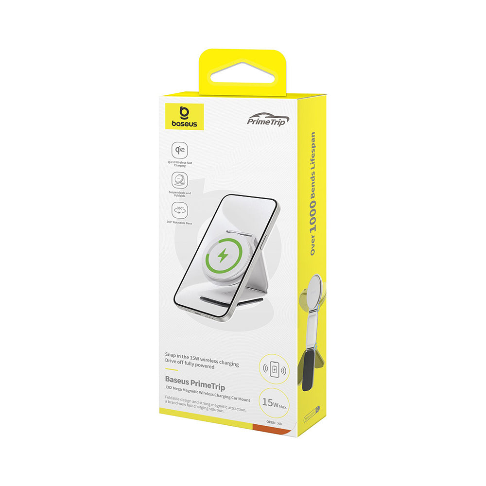 Chargeur Auto Sans Fil Baseus PrimeTrip C02, 15W, 1.67A, Argenté C40169003211-00