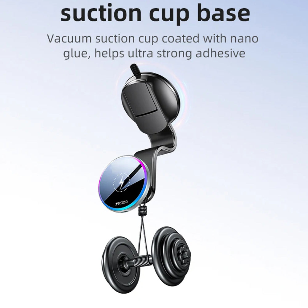 Caricabatterie Auto Wireless Yesido C292, 15W, 1.67A, Nero