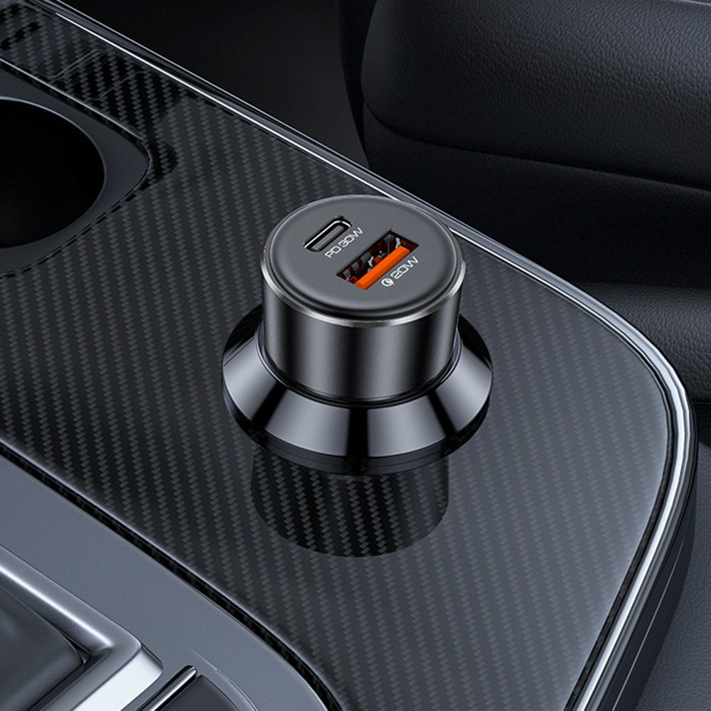 Chargeur de voiture Yesido Y64, 50W, 3A, 1 x USB-A - 1 x USB-C, Noir