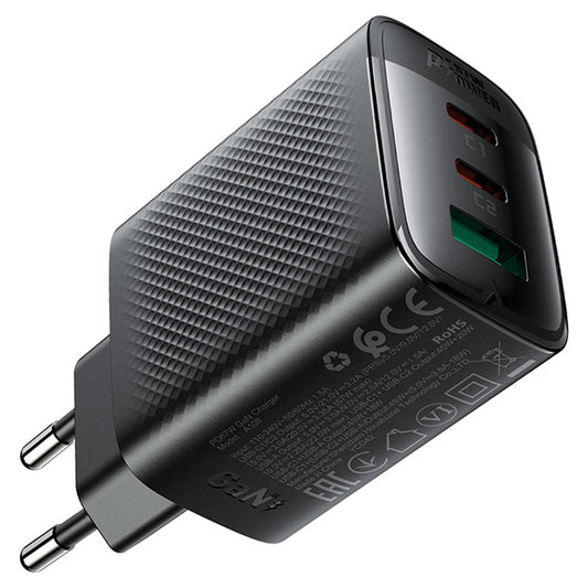 Chargeur Réseau Acefast A108, 67W, 3A, 1 x USB-A - 2 x USB-C, Noir