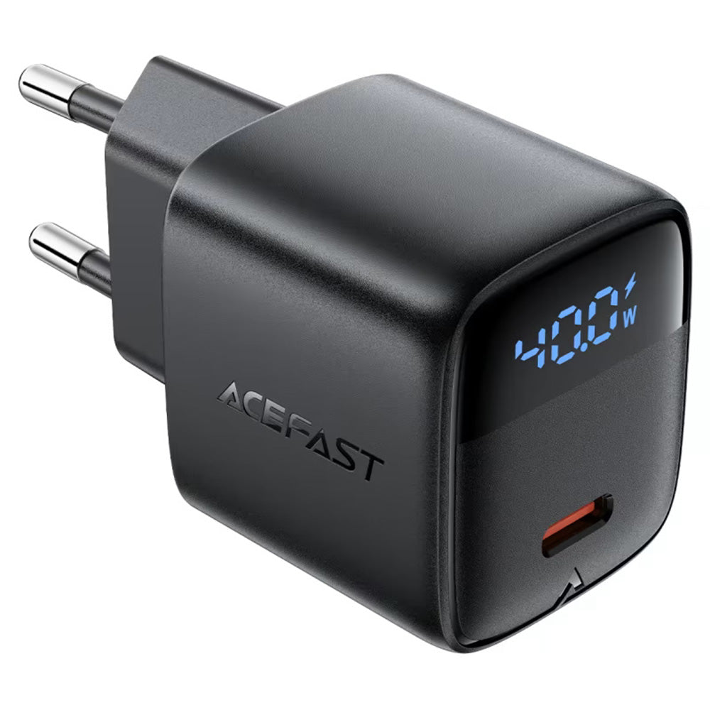 Caricabatterie Retea Acefast A135 Display, 45W, 3A, 1 x USB-C, Nero