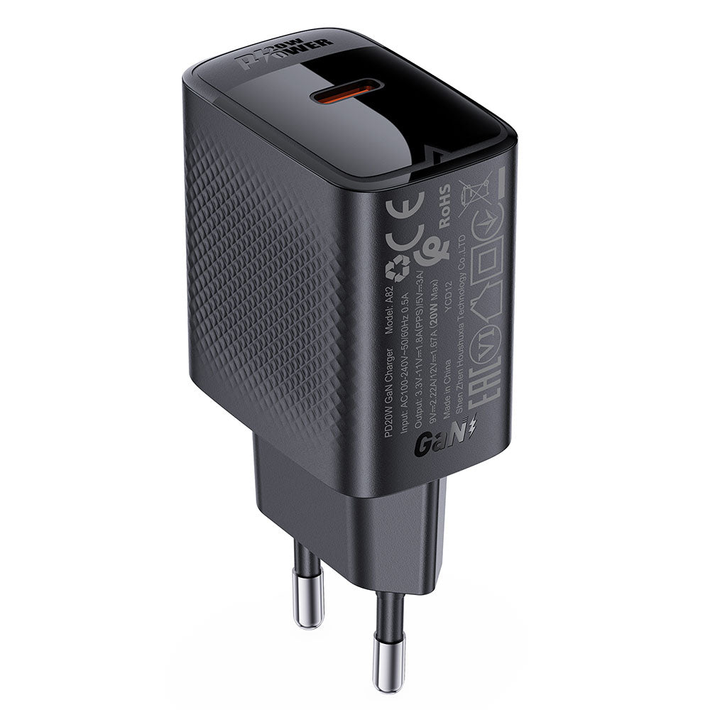Caricabatterie Retea Acefast A82, 20W, 3A, 1 x USB-C, Nero