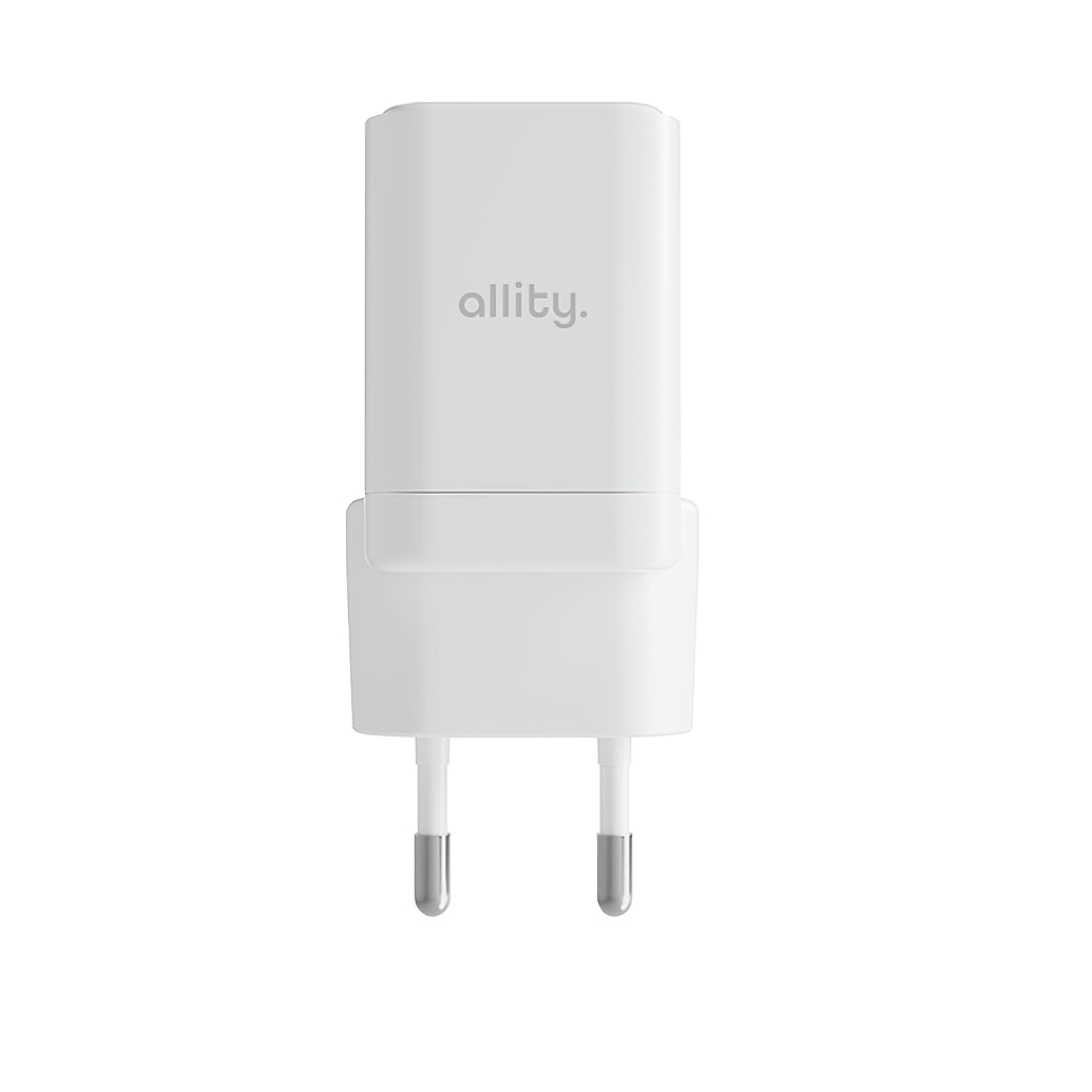 Chargeur Réseau Allity. ATC-01-30WAC Mini, 30W, 3A, 1 x USB-A - 1 x USB-C, Blanc.
