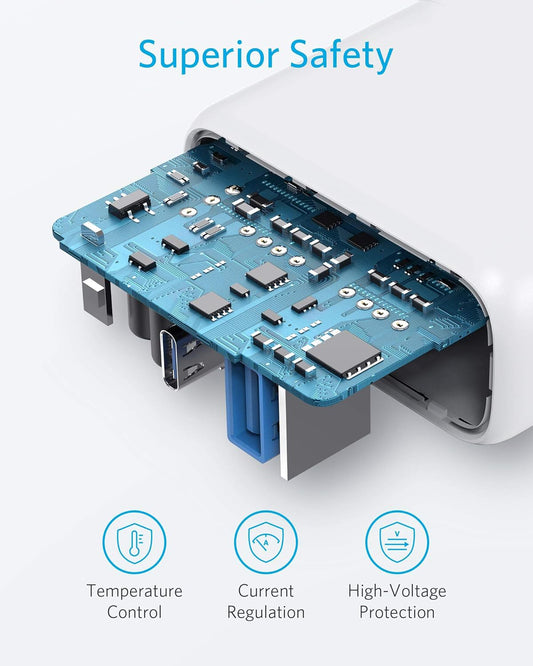 Caricabatterie di rete Anker PowerPort PD+ 2, 35W, 3A, 1 x USB-A - 1 x USB-C, Bianco A263636G21