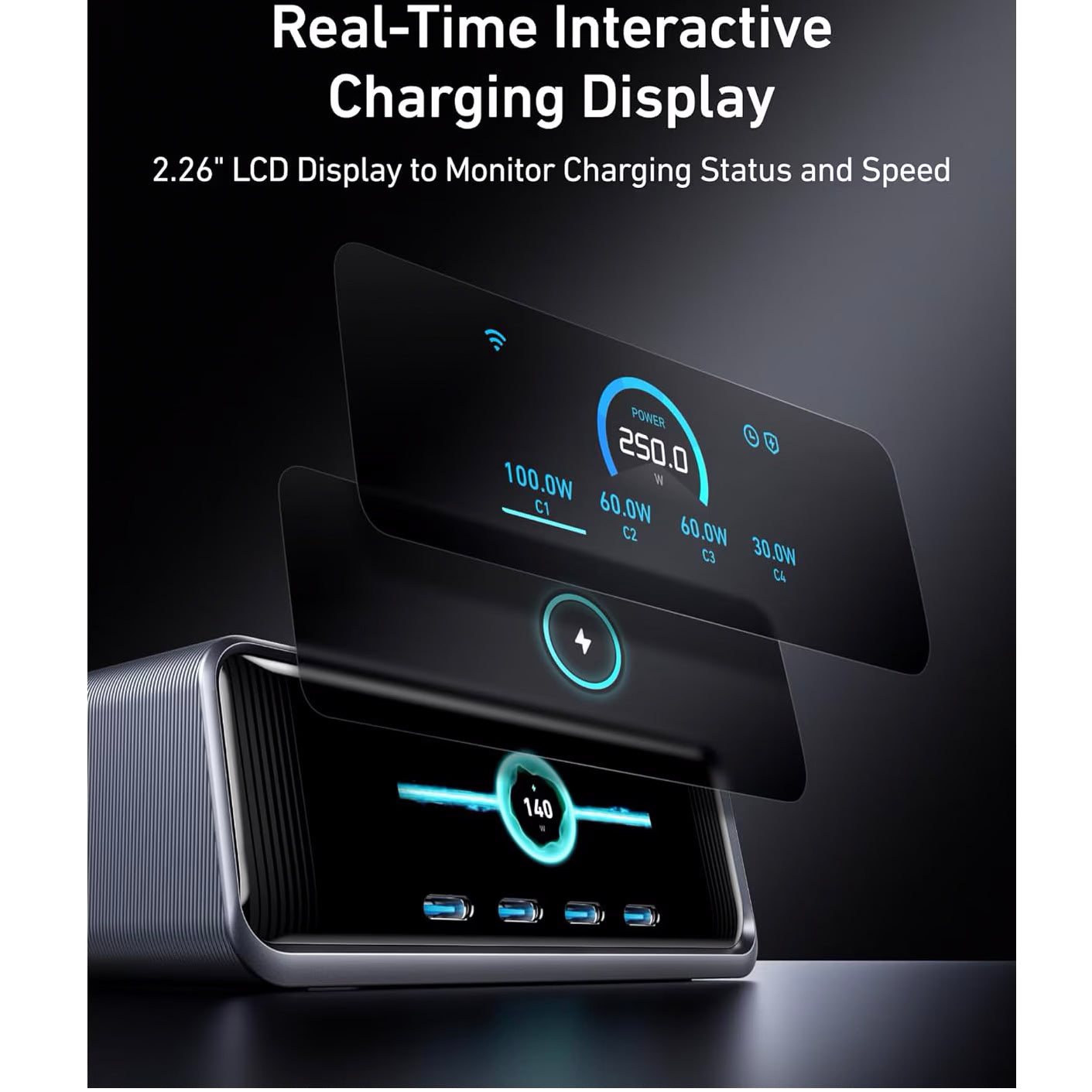 Chargeur réseau Anker Prime, 250W, 2 x USB-A - 4 x USB-C, Noir A2345341