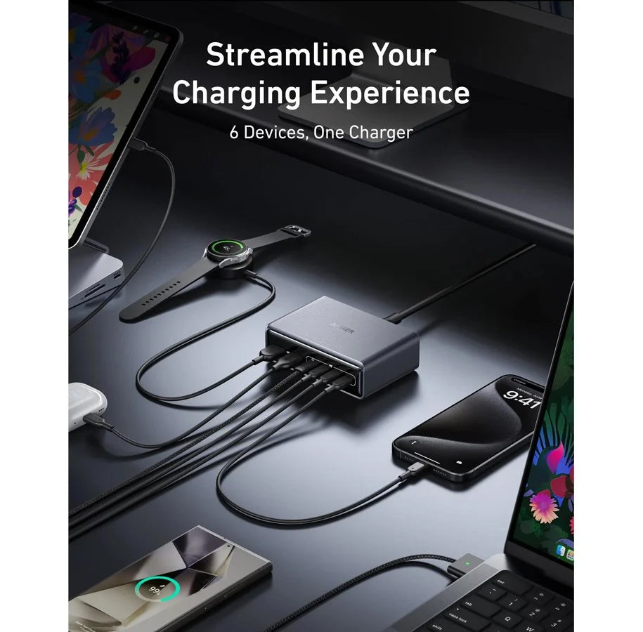 Netzwerk-Ladegerät Anker Prime, 200W, 3A, 2 x USB-A - 4 x USB-C, Schwarz A2683341