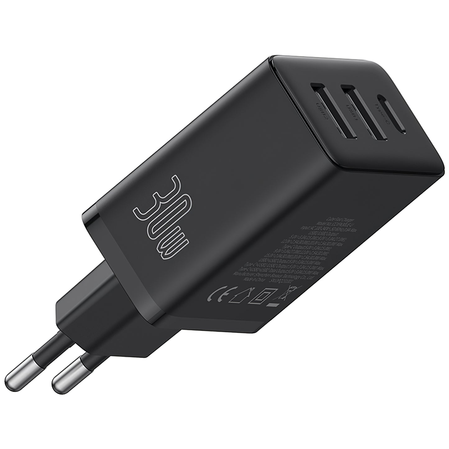 Chargeur réseau Baseus Cube, 30W, 3A, 1 x USB-C - 2 x USB-A, Noir P10111402113113-00