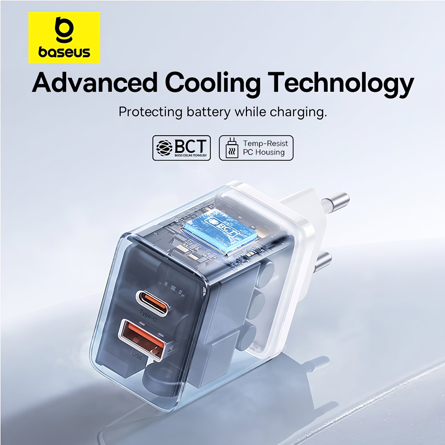 Netzwerk-Ladegerät Baseus Cube, 30W, 2,4A, 1 x USB-A - 1 x USB-C, Weiß P10111404213-00