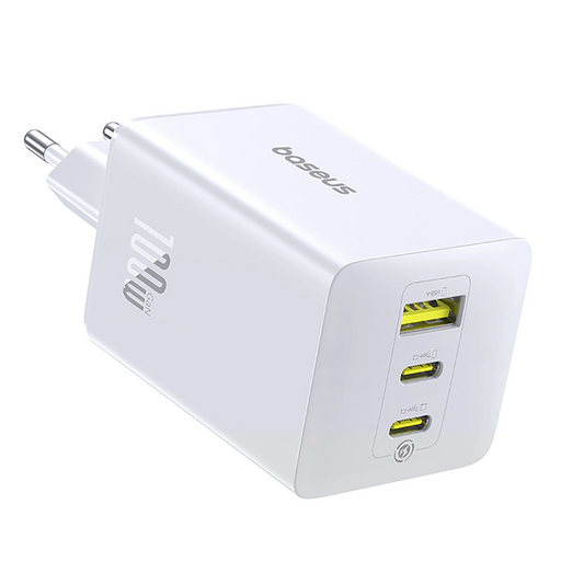 Chargeur Réseau Baseus EnerFill FE11, 100W, 5A, 1 x USB-A - 2 x USB-C, Blanc P10182102213-00