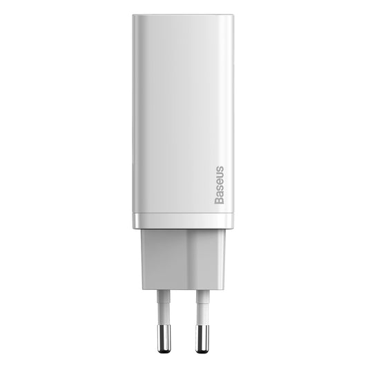 Caricatore di rete Baseus GaN2 Lite, 65W, 3A, 1 x USB-A - 1 x USB-C, bianco CCGAN2L-B02