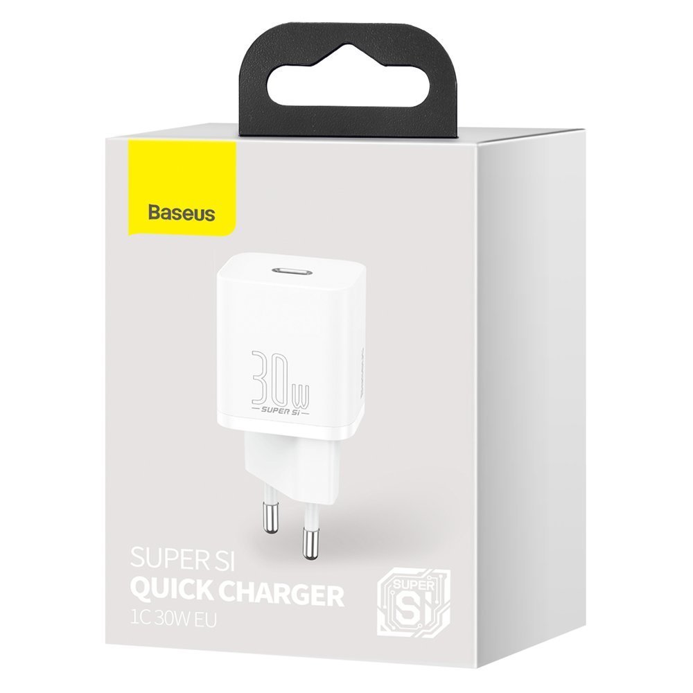 Caricatore di rete Baseus Super Si 1C, 30W, 3A, 1 x USB-C, bianco CCSUP-J02