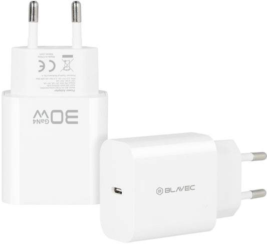 Caricabatterie da rete Blavec BC-14, 30 W, 3 A, 1 x USB-C, bianco