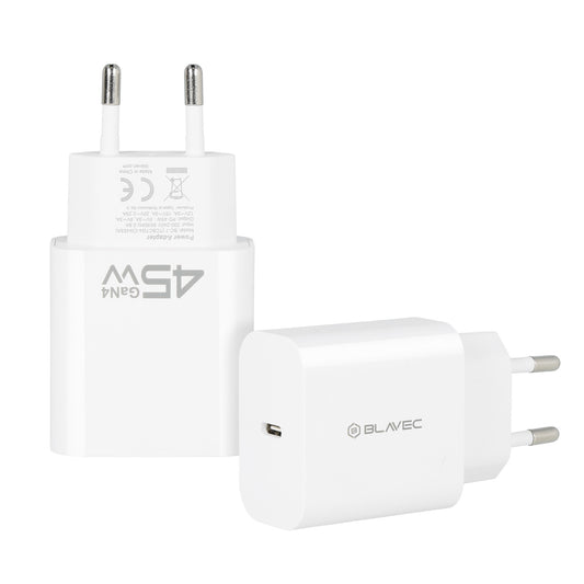 Caricabatterie Rete Blavec BC-7, 45W, 3A, 1 x USB-C, Bianco