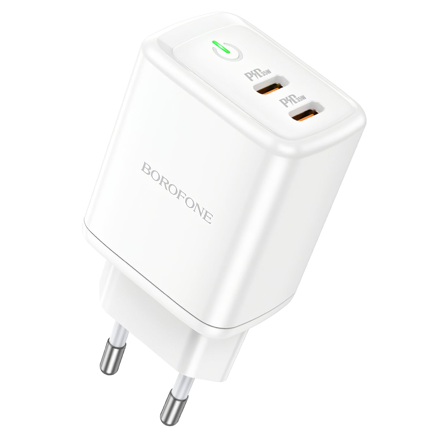 Netzwerk-Ladegerät Borofone BN9, 35W, 3A, 2 x USB-C, Weiß